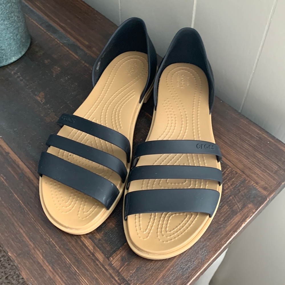 BOTH black sandals and white sandals